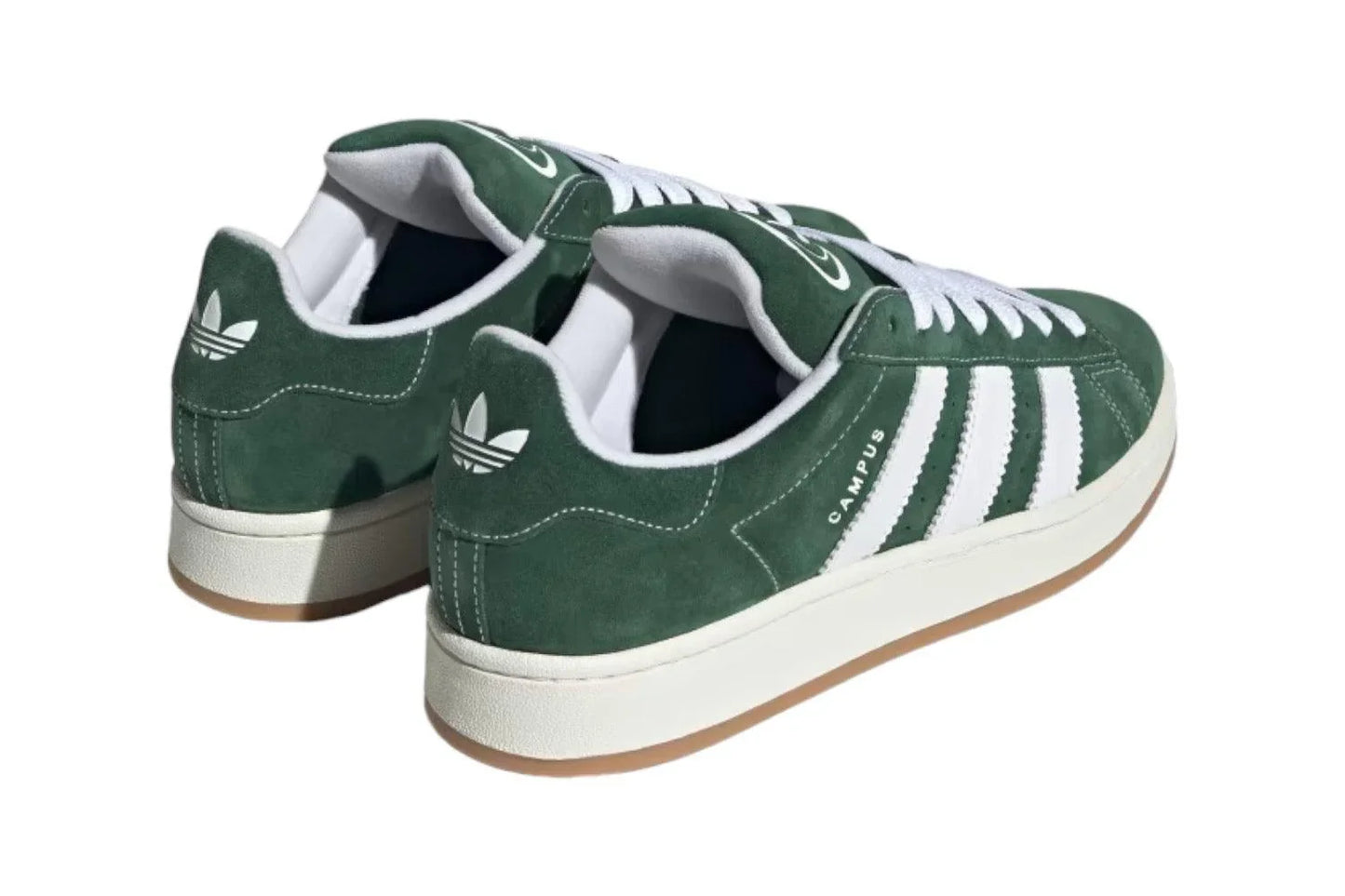 Adidas Campus Sneaker Grün mit weißen Streifen; Seitenperspektive
