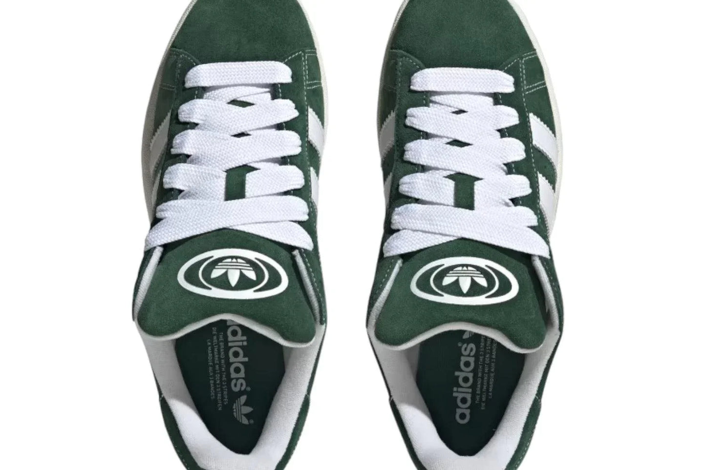 Adidas Campus Sneaker Grün mit weißen Streifen; von Oben
