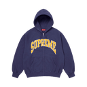 Supreme Cracked Raglan Zip Up Hooded Sweatshirt 'Washed Navy'