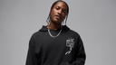 Jordan Brooklyn Men's Oversized Pullover Hoodie Black/Starfish