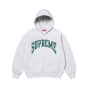 Supreme Cracked Raglan Zip Up Hooded Sweatshirt 'Ash Grey'