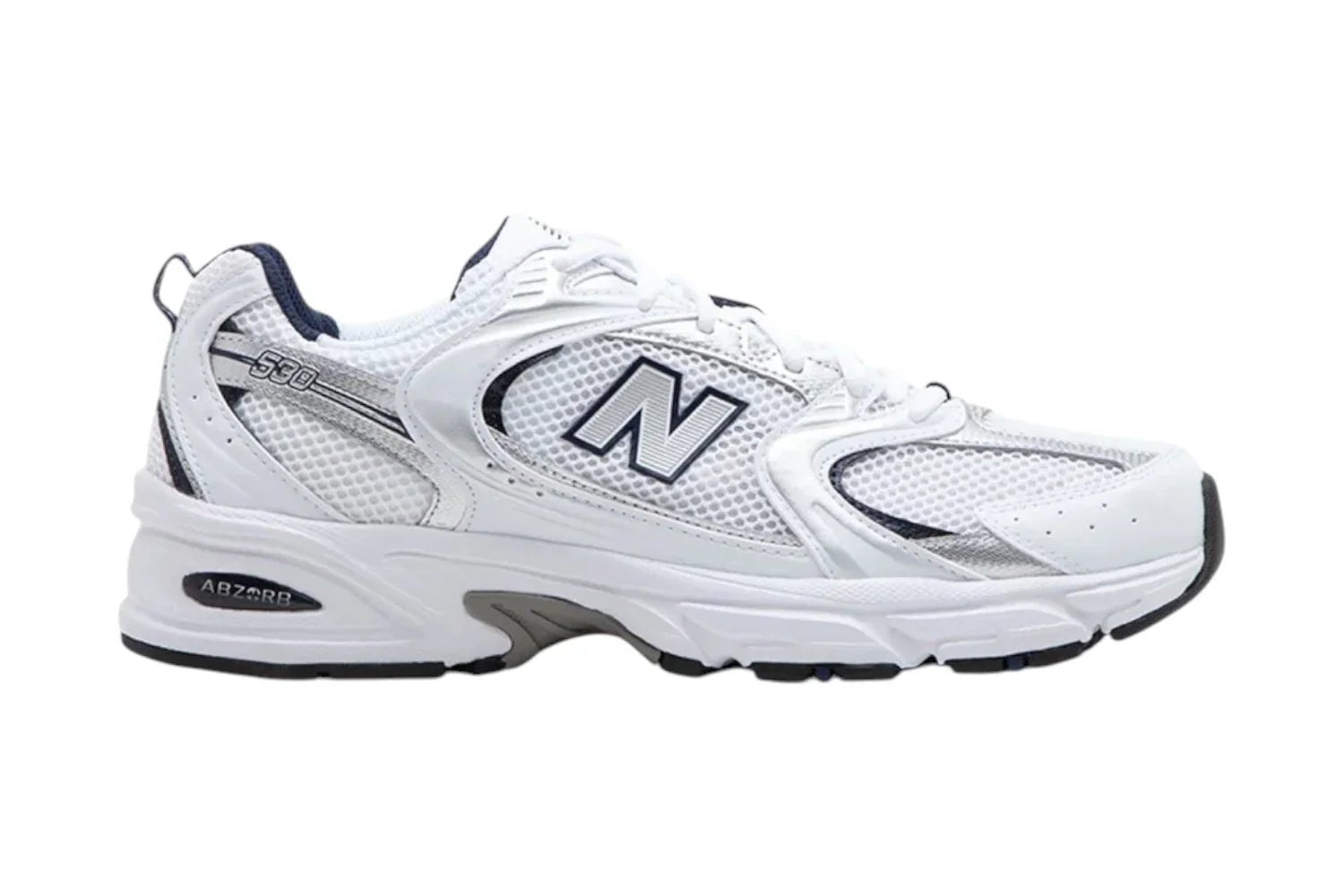 New Balance 530 White Silver Navy - klassy