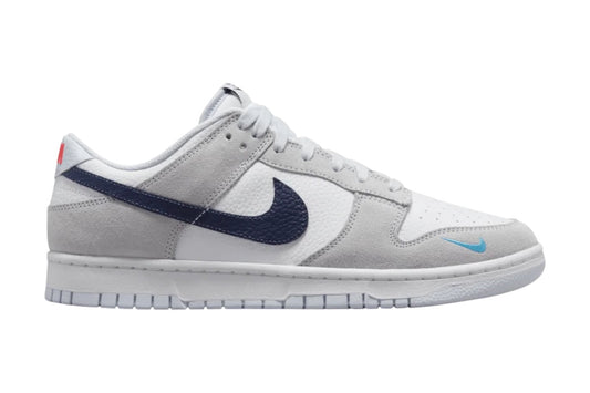 Nike Dunk Low Grey Navy Mini Swoosh